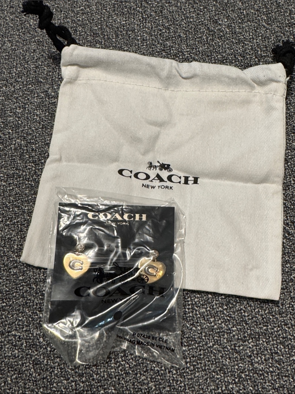 Coach Gold-Tone Heart earrings with 'C' Accent